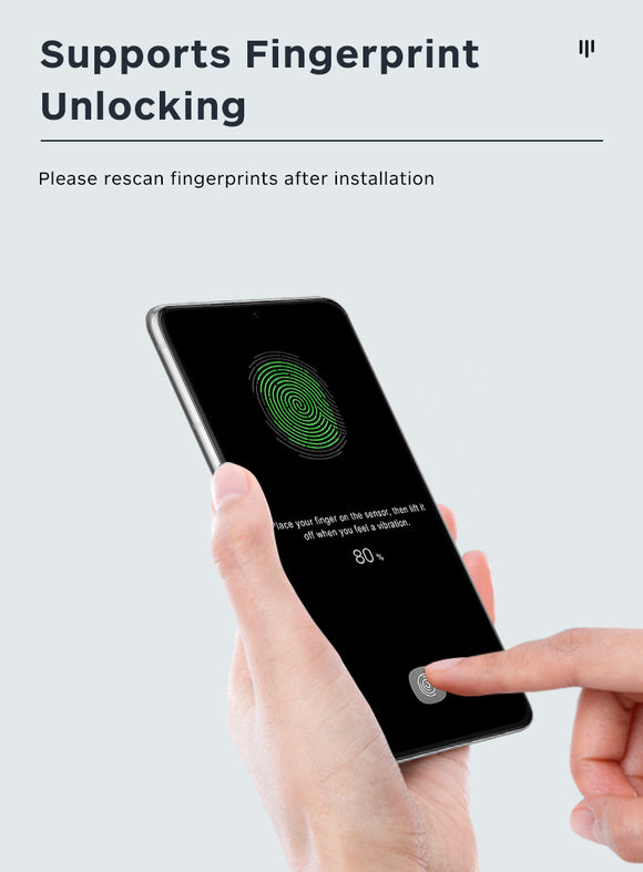 Protector de Pantalla Templado con Desbloqueo por Huella Dactilar