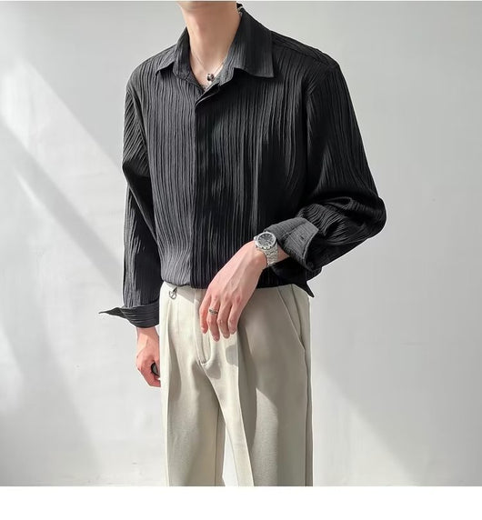 Camisa Suelta de Manga Larga para Hombre - Estilo Moderno - Image 16