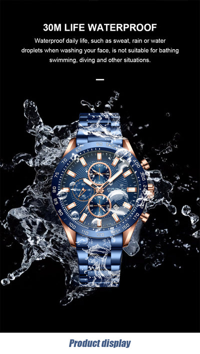 Reloj Deportivo Hombre Acero Inoxidable Resistente al Agua - Image 13