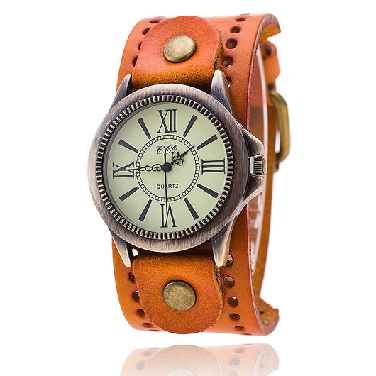 Reloj de Cuero Genuino Estilo Retro Romano - Image 6