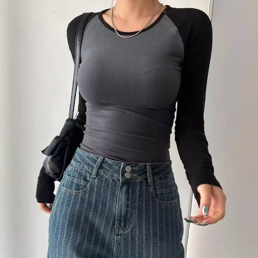 Playera Manga Larga Retro Ajustada para Mujer - Base Layer Premium - Image 8
