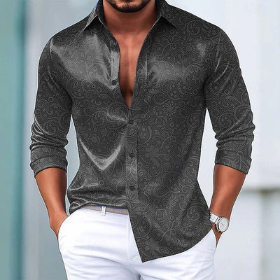 Camisa Casual de Manga Larga con Solapa para Hombre - Image 27