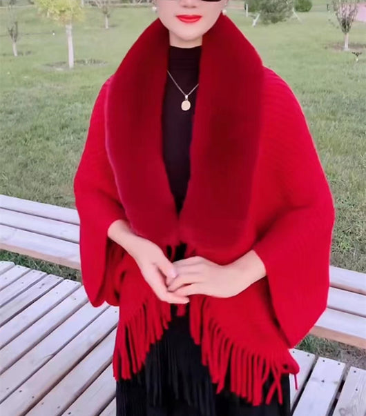 Chal de Lana Tejido Grueso y Suelto para Mujer - Image 8