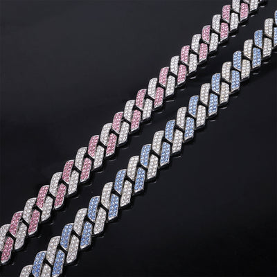 Collar para Hombre en Aleación con Dije de Diamante Azul Polvoso y Cierre de Bisagra - Image 3