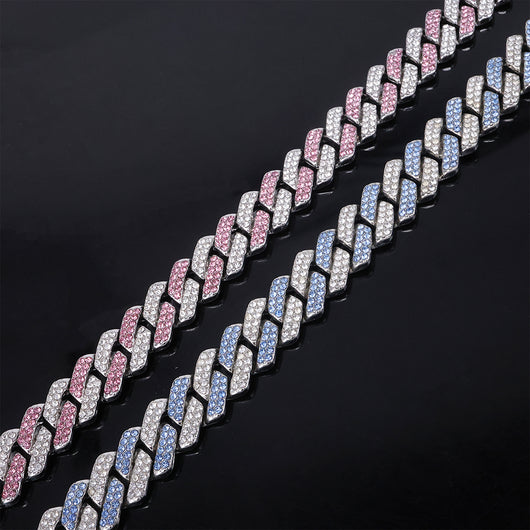 Collar para Hombre en Aleación con Dije de Diamante Azul Polvoso y Cierre de Bisagra - Image 3