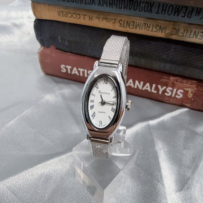 Reloj de Cuarzo Dorado Retro con Malla Ovalada - Elegancia Atemporal - Image 8