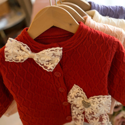 Cardigan Infantil con Moño de Encaje - Image 13