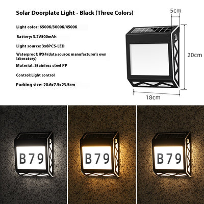 Placa Solar LED para Puerta con Indicador Digital Inteligente Resistente al Agua - Image 8