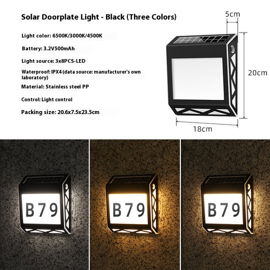 Placa Solar LED para Puerta con Indicador Digital Inteligente Resistente al Agua - Image 8