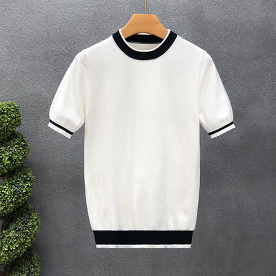 Suéter Base de Manga Corta Moderno para Hombre - Image 6