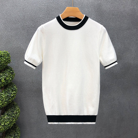Suéter Base de Manga Corta Moderno para Hombre - Image 6