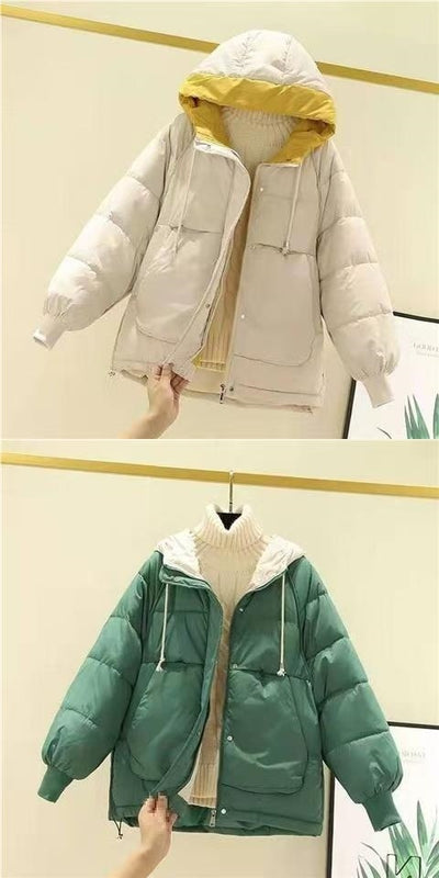 Abrigo Corto de Algodón para Invierno - Diseño Estudiante Mujer - Image 11