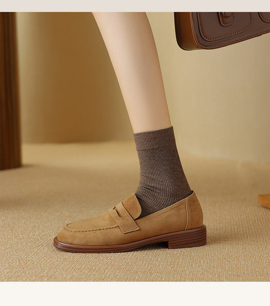 Zapatos de Tacón para Mujer en Piel de Oveja con Punta Cuadrada y Redonda Retro - Image 16