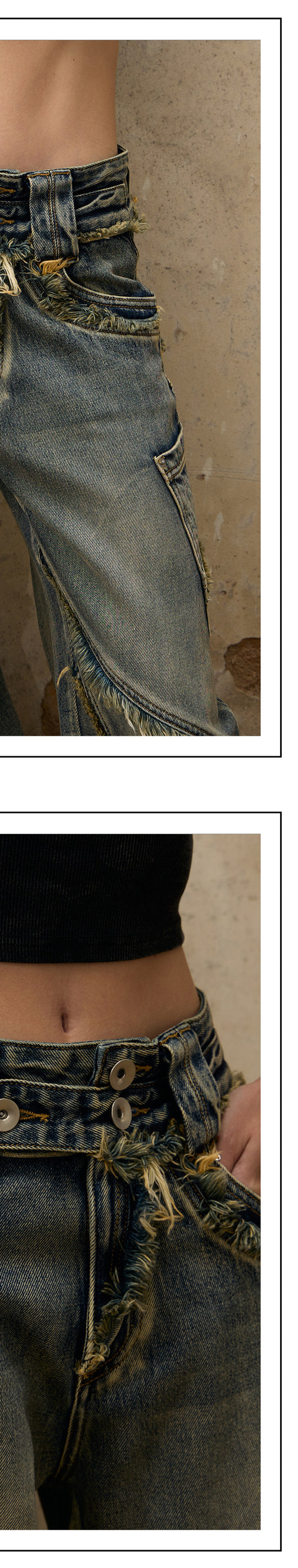 Jeans con Corte Fluido y Detalles Raw Edge - Image 5