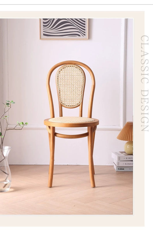 Sillas de Comedor Vintage Francesas de Madera Maciza con Tejido de Ratán - Image 21