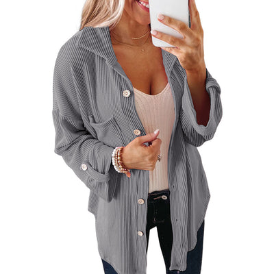 Blusa Tejida Suelta de Manga Larga en Color Sólido - Comodidad y Estilo - Image 7