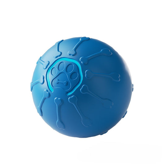 Orange smart jumping ball pet toy with bone and paw print details, featuring a glowing paw print. - Image 11
