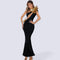 Vestido Largo Ajustado Flor Dorada con Efecto Bandage