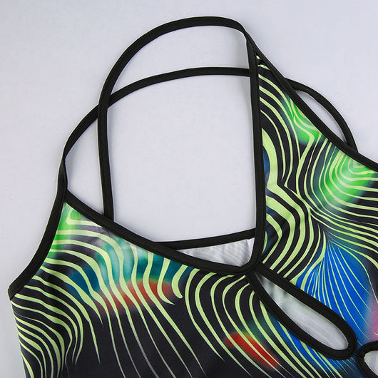 Vestido Asimétrico Hueco Estampado con Tirantes - Image 25