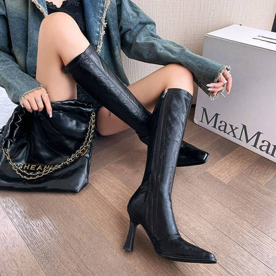 Botas Retro de Tacón Alto Punta Afilada - Lujo Exclusivo para Mujer - Image 24