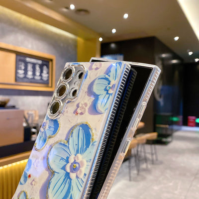 Funda para Celular con Diseño Floral de Diamantes y Protección de Lente - Image 31