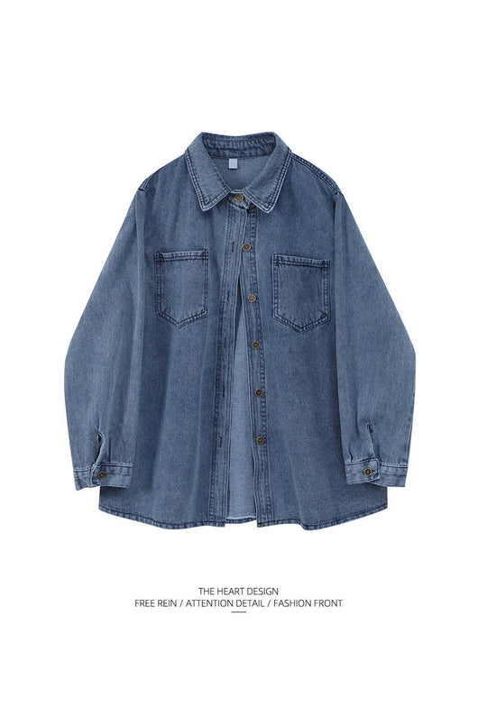 Chaqueta Denim Retro Suelta para Mujer - Diseño Moderno de Manga Larga - Image 3