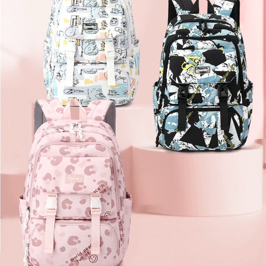 Mochila Escolar Impresa de Gran Capacidad para Estudiantes de Secundaria