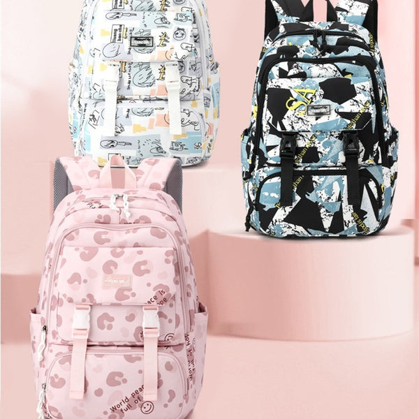 Mochila Escolar Impresa de Gran Capacidad para Estudiantes de Secundaria