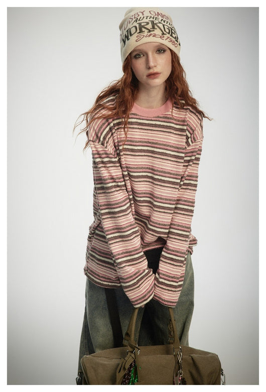 Camiseta a Rayas de Manga Larga - Sudadera Versátil para Hombre y Mujer - Image 13