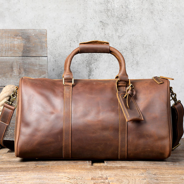 Bolsa de Viaje Retro en Cuero Genuino - Gran Capacidad para Hombre - Image 4
