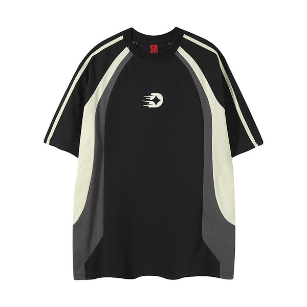 Playera Retro de Patchwork para Hombre - Diseño Casual y Deportivo