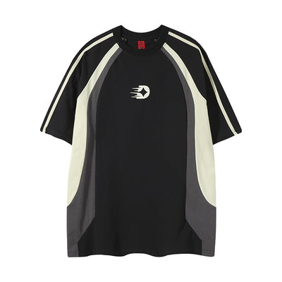 Playera Retro de Patchwork para Hombre - Diseño Casual y Deportivo
