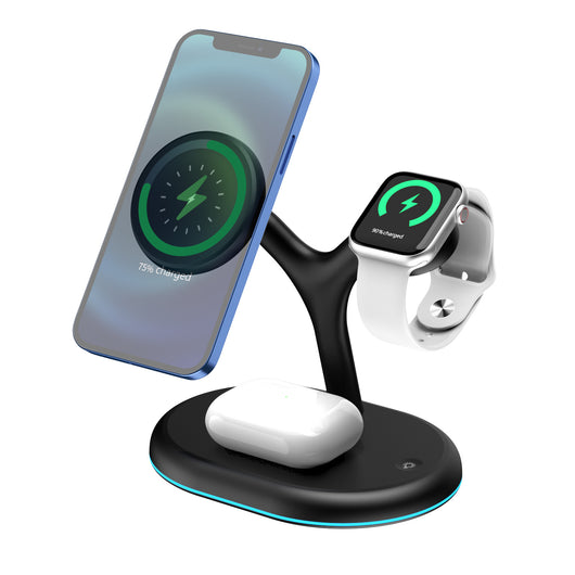 Cargador Inalámbrico 3 en 1 con Base Magnética para Teléfono, Auriculares y Reloj - Image 7