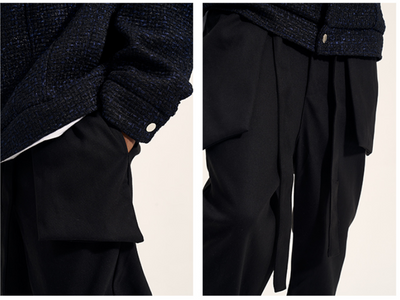 Pantalones Casuales Holgados para Hombre con Cinta Tejida y Corte Tridimensional - Image 20