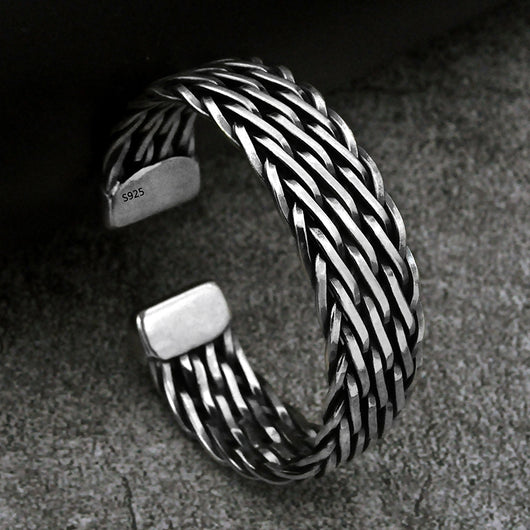 Pulsera de Plata Esterlina Tejida a Mano para Hombre - Image 6