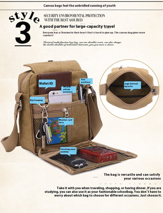 Bolsa Crossbody de Lona Estilo Coreano - Compacta y Versátil - Image 29