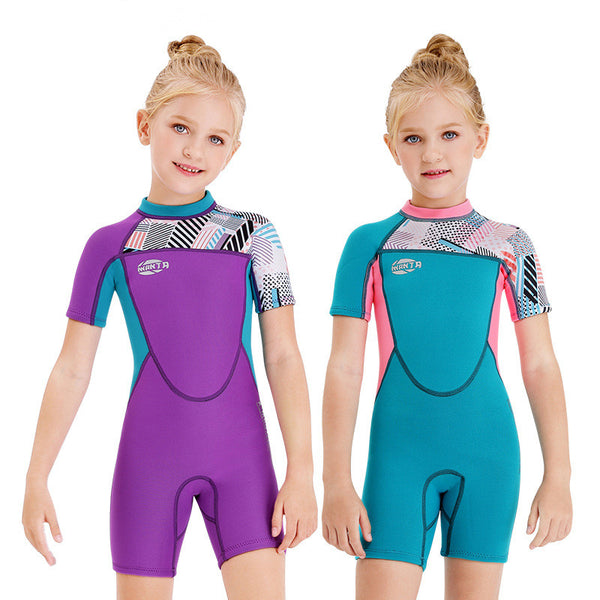 Traje de Baño Térmico Infantil de Manga Corta para Snorkel y Surf