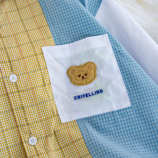Camisa Cuadriculada Unisex con Contraste de Costuras de Diseño - Image 14