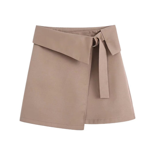 Falda Elegante de Cintura Alta con Diseño Asimétrico