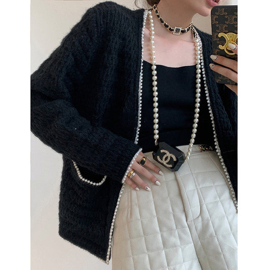 Cardigan de Mujer con Perlas Decorativas - Image 10