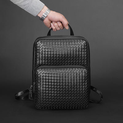 Mochila de Negocios Casual Tejida - Bolso de Viaje Minimalista para Hombre - Image 9