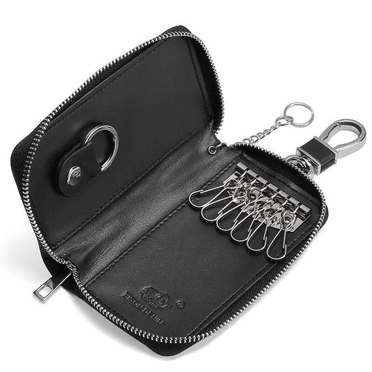 Cartera de Cuero Genuino con Múltiples Compartimentos y Cierre de Cremallera - Image 2