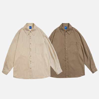 Camisa Suelta de Rayas Verticales para Hombre - Versátil y Cómoda - Image 12