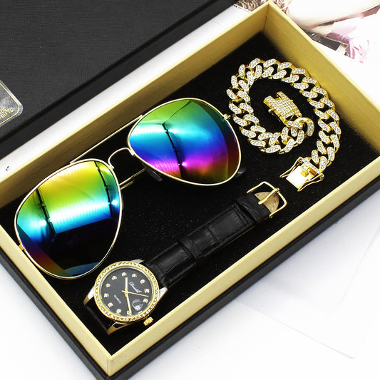 Conjunto Elegante: Gafas de Sol Mujer + Reloj Pulsera de Diseño