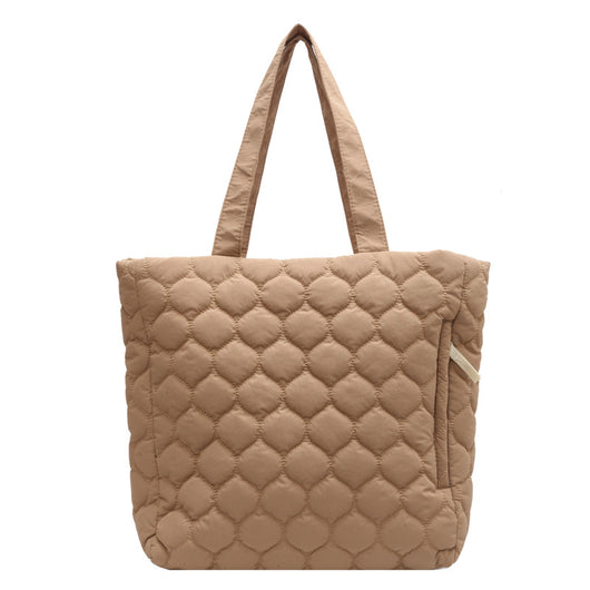 Bolso Tote Acolchado de Algodón con Diseño Rombo - Image 6