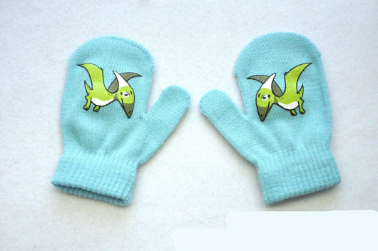 Guantes Tejidos con Patrón de Dinosaurios - Image 7