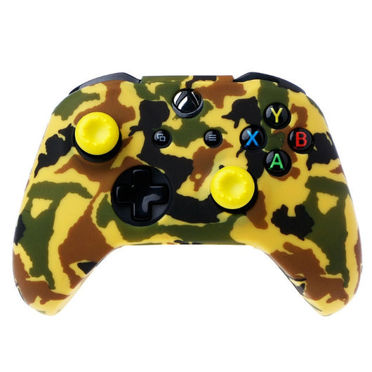 White silicone sleeve for game controller with colorful graffiti pattern, includes two rainbow thumbstick caps. - Image 35