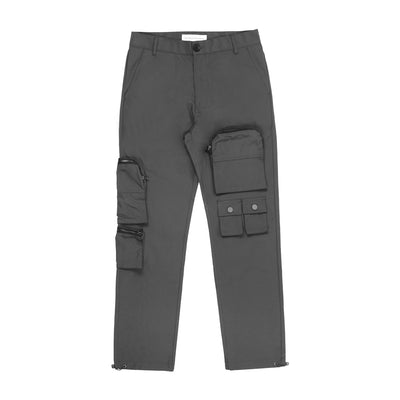 Overol Gris Casual de Bolsillos Múltiples y Corte Recto - Image 6