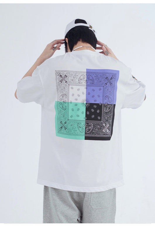 Camiseta Estampada Suelta de Manga Corta para Hombre - Image 22