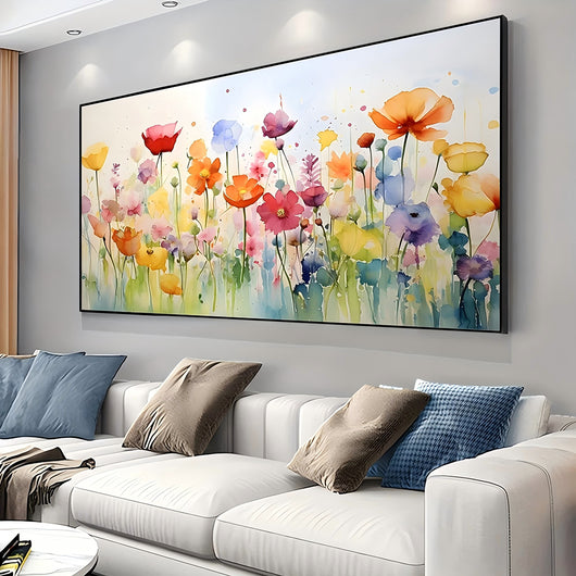 Cuadro de Flores Acuarela Pintado a Mano - Lienzo Decorativo para Sala y Comedor - Image 12